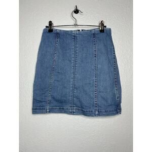 Free People Skirt Denim Jean Stretch Back Zipper Y2K Women's Size 6
